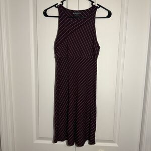 Athleta Dress Womens Purple Santorini Striped Stretch Beach Dress XS Petite